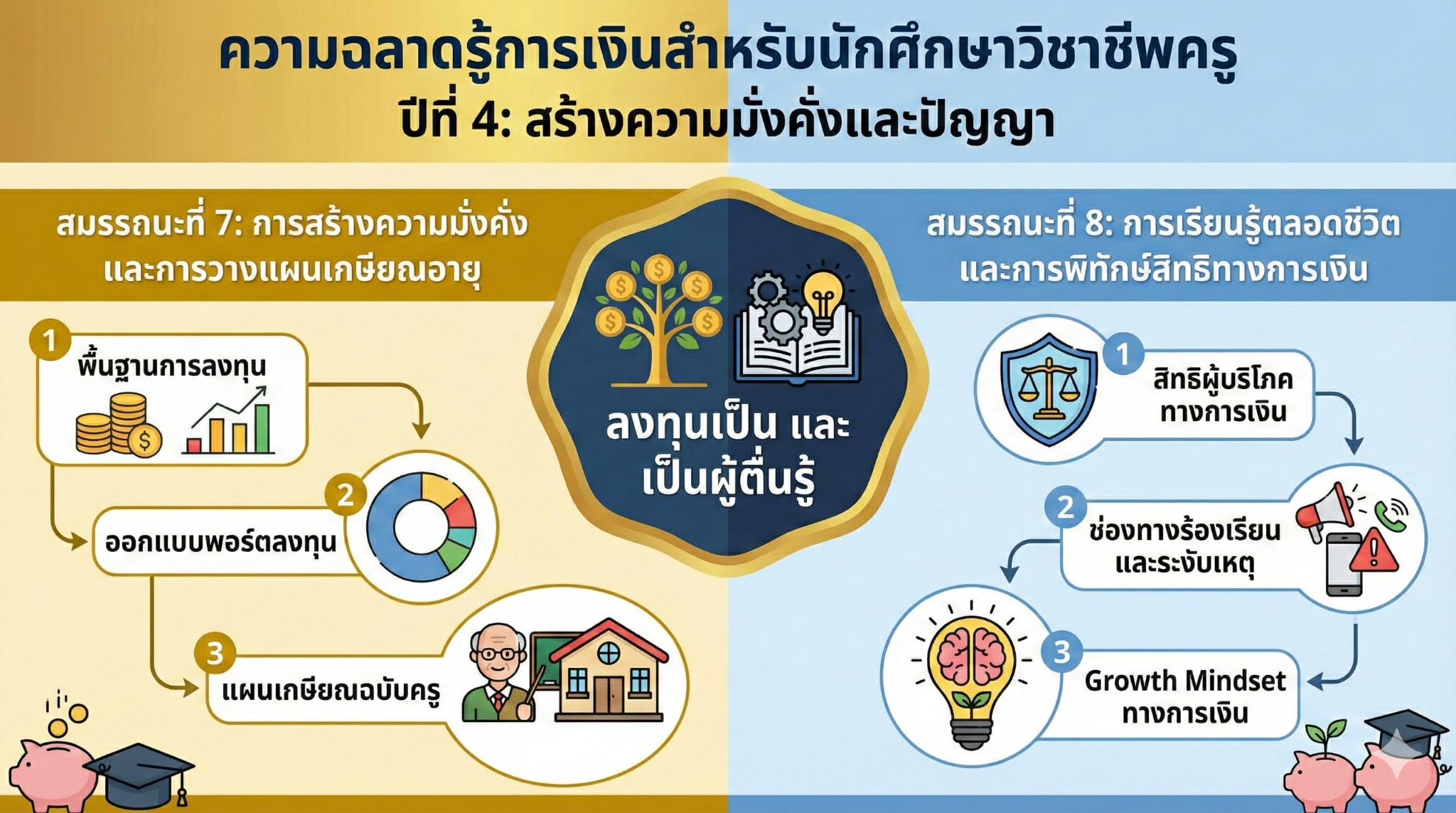 ความฉลาดรู้การเงินสำหรับนักศึกษาวิชาชีพครู ปีที่ 4: สร้างความมั่งคั่งและปัญญา ED-FL-004